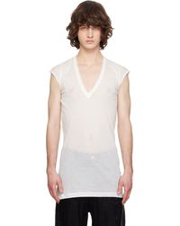 Rick Owens - Off- Temple Deep V Sl T-Shirt - Lyst