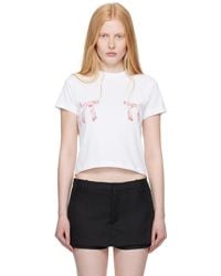 Sandy Liang ホワイト Ame ベビーTシャツ White Ame Baby T-Shirt by Sandy Liang on Sale