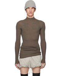 Rick Owens - Pull lupetto gris - Lyst