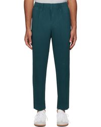 Homme Plissé Issey Miyake - Homme Plissé Issey Miyake Green Tailored Pleats 2 Trousers - Lyst