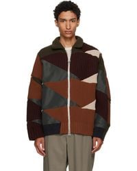 Sacai - Khaki & A.P.C. Edition Quilts Knit Blouson Jacket - Lyst