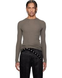 Rick Owens - グレー Temple リブ ラウンドネック セーター - Lyst