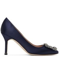 Manolo Blahnik - Navy Hangisi 90 Heels - Lyst