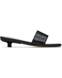 BY FAR - Ceni Creased Leather Heeled Sandals - Lyst
