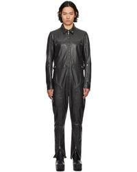 Rick Owens Gary Leather Jumpsuit in Black for Men | Lyst Rick Owens Gary Leather Jumpsuit in Black for Men | Lyst