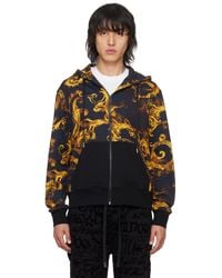 Versace - Black Watercolour Couture Hoodie - Lyst