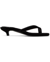 Totême - Velvet Heeled Flip Flops - Lyst