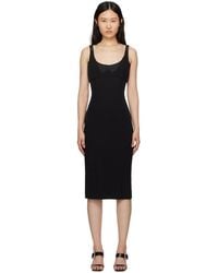 Versace Jeans Couture - Black Paneled Midi Dress - Lyst