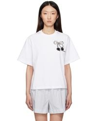 Moncler - Embroidered Cherry Logo Cotton T-Shirt - Lyst