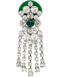 Maison Margiela - Silver & Green Crystal Single Earring - Lyst