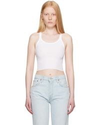 RE/DONE - Hanes Edition Cropped Ribbed Tank Top - Lyst