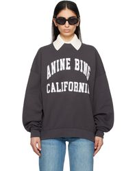 Anine Bing - Pull Molletonné Miles Noir À Logo - Lyst