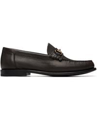 BOSS - Grained Leather Loafers - Lyst