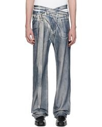 OTTOLINGER - Ssense Exclusive Blue Signature Wrap Jeans - Lyst