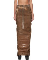 Rick Owens - Pull On Pillar Denim Maxi Skirt - Lyst