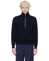 Tom Ford - Navy Half-zip Sweater - Lyst