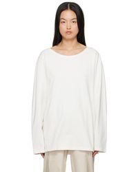 Lemaire - Off- Wide Neck Long Sleeve T-shirt - Lyst