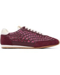 Amiri - Burgundy Stud Pacific Flat Sneakers - Lyst