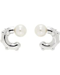 Marc Jacobs - Silver Pearl Dot Hoop Earrings - Lyst