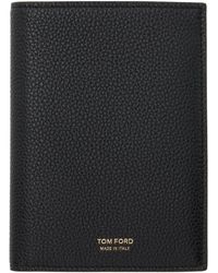 Tom Ford - Étui pour passeport noir en cuir souple grainé - Lyst