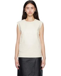 Loulou de Saison - Off- Fiza Ostrich-Effect Leather Blouse - Lyst
