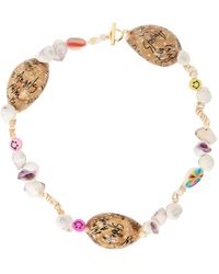 Palm Angels - Tan Graffiti Shell Necklace - Lyst