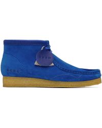 Clarks - Bottes wallabee bleues édition them skates exclusives à ssense - Lyst