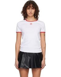 Marine Serre - Moon Logo Bicolor Baby Fit T-Shirt - Lyst