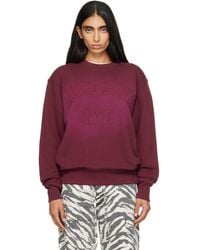 Rag & Bone - Pull Molletonné Bourgogne À Effet Délavé Et À Logo Collégial - Lyst