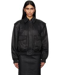 REMAIN Birger Christensen - Leather Bomber Jacket - Lyst