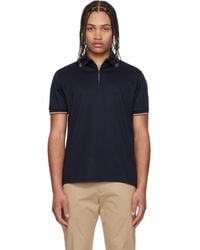 Paul Smith - Cotton 'Signature Stripe' Trim Zip Polo Shirt - Lyst