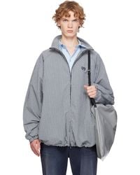 Balenciaga - Cotton Linen Check Zip-Up Jacket - Lyst