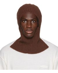 WOOYOUNGMI Ssense Exclusive Knit Balaclava - Brown