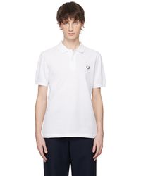 Fred Perry - White Embroidered Polo - Lyst