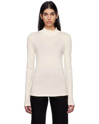 Lemaire - Off-white Rib Long Sleeve T-shirt - Lyst