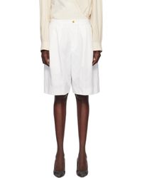 COMME DES GARÇON BLACK - Short Blanc En Sergé De Polyester - Lyst