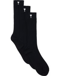 Ami Paris - Three-Pack Ami De Coeur Socks - Lyst