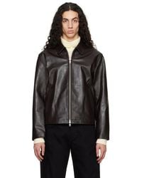 DUNST - Calf Skin Collared Leather Jacket - Lyst