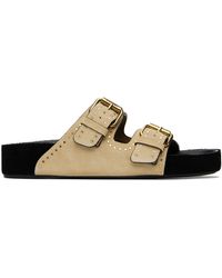 Isabel Marant Lennyo Buckle Sandals in White | Lyst