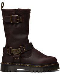 Dr. Martens - Anistone Hi Leather Biker Boots - Lyst