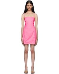 FRAME - Pink Tie Back Minidress - Lyst