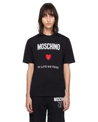Moschino - T-shirt 'in love we trust' noir - Lyst