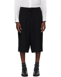 Yohji Yamamoto - Wool Gabardine Gather Shorts - Lyst