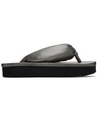 Rick Owens - Gunmetal Hollywood Peached Lambskin Flip-Flops - Lyst
