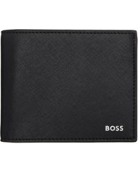BOSS - Saffiano Trifold Wallet - Lyst