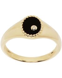 Yvonne Léon - Baby Chevaliere Ovale Onyx Ring - Lyst