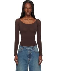 Alaïa - Second Skin Knit Off-Shoulder Bodysuit - Lyst
