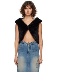 we11done - Cropped Faux-Fur Vest - Lyst