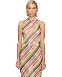 Jean Paul Gaultier - Mesh Tank Top Printed Retro Stripe Bodysuit - Lyst