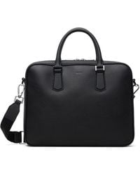 BOSS - Leather Emed-Logo Document Briefcase - Lyst
